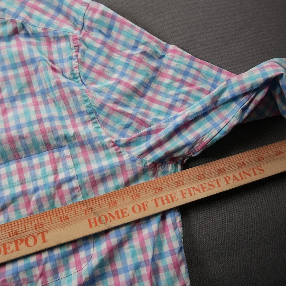 Vineyard Vines Classic Fit Murray Gingham Stretch Men Shirt M Pink Work Bissness